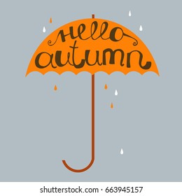 Hello autumn.Vector illustration.