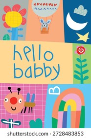 Hola bebé tarjeta de diseño de felicitación