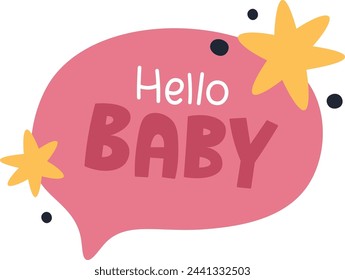 Hello Baby Badge Vector Illustration