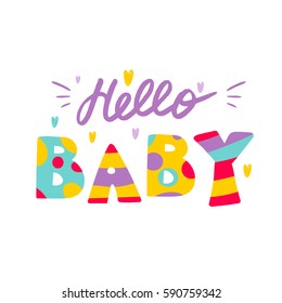 Hello Baby Inscription vector