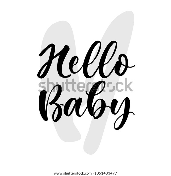 Hello Baby Lettering Babies Clothes Nursery Stock Vector (royalty Free 