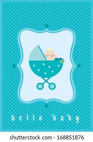 hello baby poster template vector/illustration