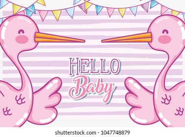 Hello baby shower card