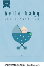hello baby template vector/illustration