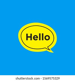 Hello Banner, speech bubble, poster and sticker concept with text Hello. Vector Illustration