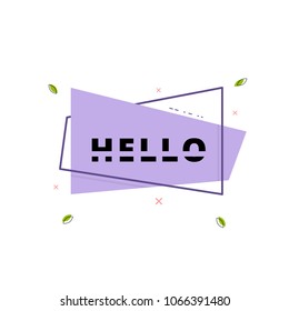 Hello banner.  Vector illustration.