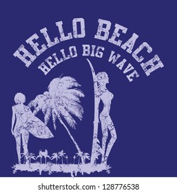 hello beach vector art