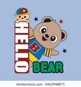 hello bear family,design cartoon vector illustration