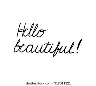 Hello beautiful lettering