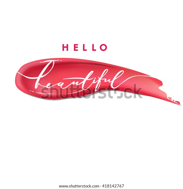 Immagine Vettoriale Stock A Tema Ciao Bella Lettering Vettoriale Calligrafia Royalty Free