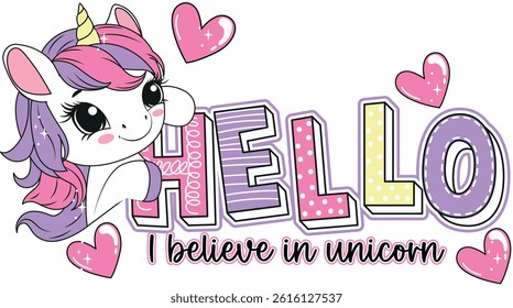 hello believe unicorn love girl magical
