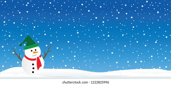 Hello Blue winter landscape snowy funny Snowmen snowman Vector snowdrifts falling falling snowflake snowflakes Merry Christmas Happy New Year xmas Shining snowfall snowball balls december let it snow