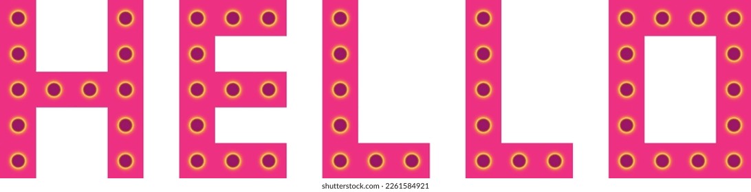 Hello. Hello box typography. Hello with radial gradient style 
