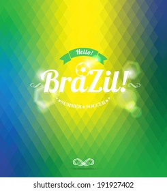 Hello Brazil! Abstract geometric background.