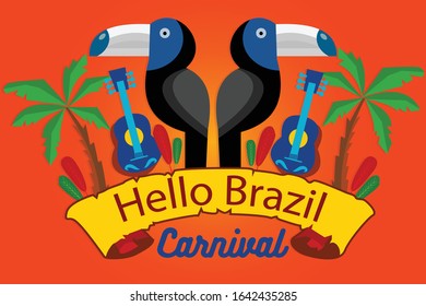 Hello Brazilian Carnival Illustration Design