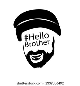 hello brother with hashtag design for sign, banner, background or t-shirt design