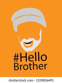 hello brother with hashtag design for sign, banner, background or t-shirt design