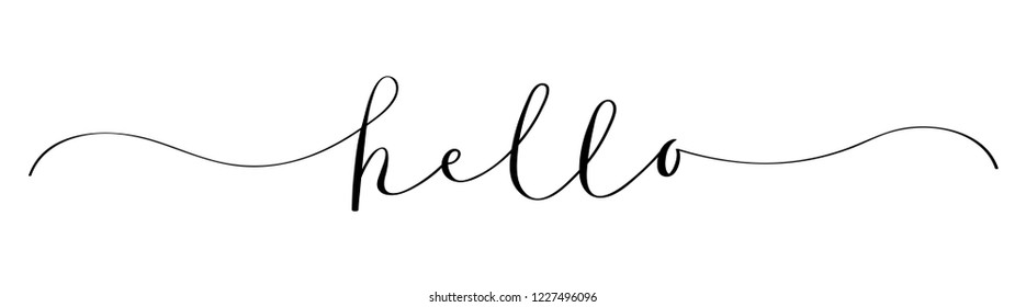 HELLO brush calligraphy banner