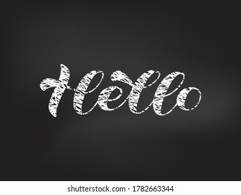 Hello brush lettering. Vector stock illustration for card