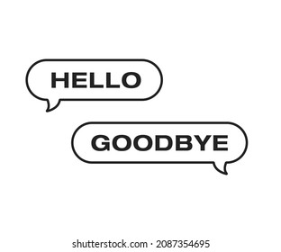 Hello Bubble, Goodbye Bubble, Chat Bubble, Texting Bubble Thought Bubble, UI Design, User Interface Vector, Chat Bubble Icon, Vector Illustration Background