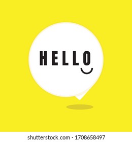 Hello Bubble, Speech Message, Flat design, Vector illustration.