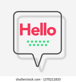 Hello Bubl, Simple Speech Bubble. Word Hello Outline Bubble Vector Illustration. 