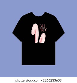 Hello bunny templates design. Adorable vector clip art for your t-shirt design.