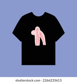 Hello bunny templates design. Adorable vector clip art for your t-shirt design.