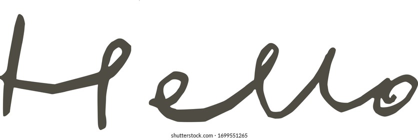 hello calligraphy card handwritten font design vector letter typography