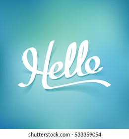 Hello calligraphy hand lettering, vector art and illustration.