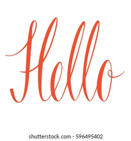 Hello Calligraphy lettering Isolated vector object