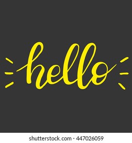 Hello calligraphy lettering. Vector Illustration