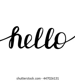 Hello calligraphy lettering. Vector Illustration
