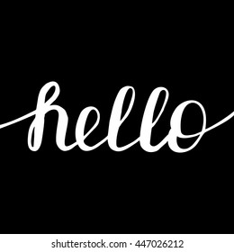 Hello calligraphy lettering. Vector Illustration