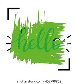 Hello calligraphy lettering. Vector Illustration