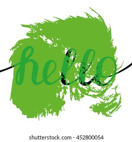 Hello calligraphy lettering. Vector Illustration