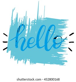 Hello calligraphy lettering. Vector Illustration