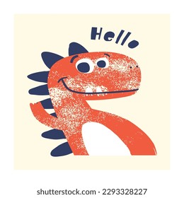 subtítulos de saludo. dino de dibujo 