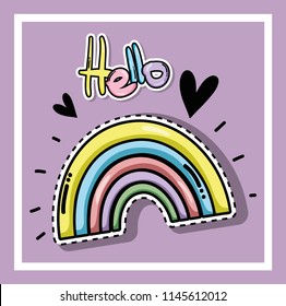 Hello card with cute cartoons