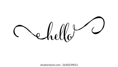 Hello card. Hand drawn positive quote. Modern brush calligraphy. Isolated on white background