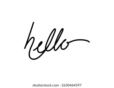 Hello card. Hand drawn positive quote. Modern brush calligraphy. Isolated on white background