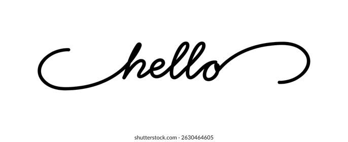 Hello card. Hand drawn positive quote. Modern brush calligraphy. Isolated on white background