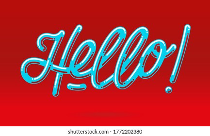 Hola, tarjeta. Diseño de pancartas tipográficas. Ilustración vectorial.