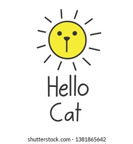 Hello cat, hello summer funny cat face, sunrise