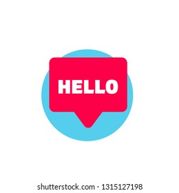 hello chat  icon symbol in flat style