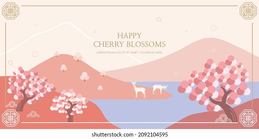 hello cherry blossom spring background