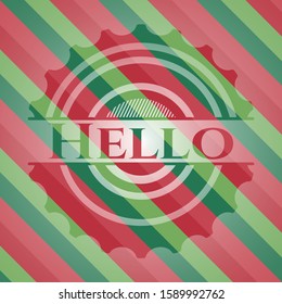 Hello christmas colors emblem. Vector Illustration. Detailed.
