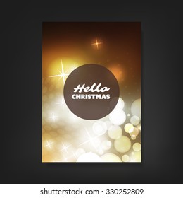 Hello Christmas - Flyer, Card or Cover Design with Sparkling Patter Background - Corporate Identity, Christmas, New Year or Ad Design Template