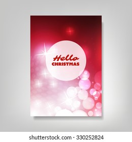Hello Christmas - Flyer, Card or Cover Design with Sparkling Patter Background - Corporate Identity, Christmas, New Year or Ad Design Template