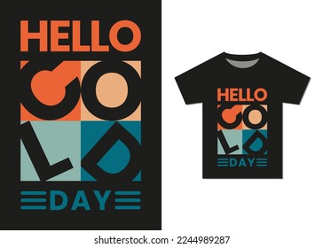 Hello Cold Day Winter Typography T-shirt Design. Best Selling Trendy Winter T-shirt Design